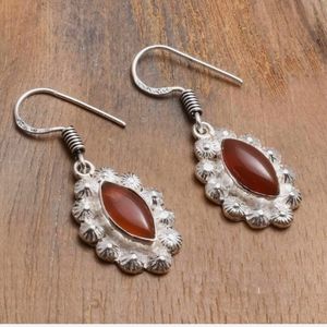 New carnelian sterling silver earrings